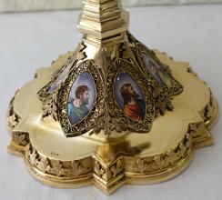 Solid silver gilt antique Gothic Chalice.